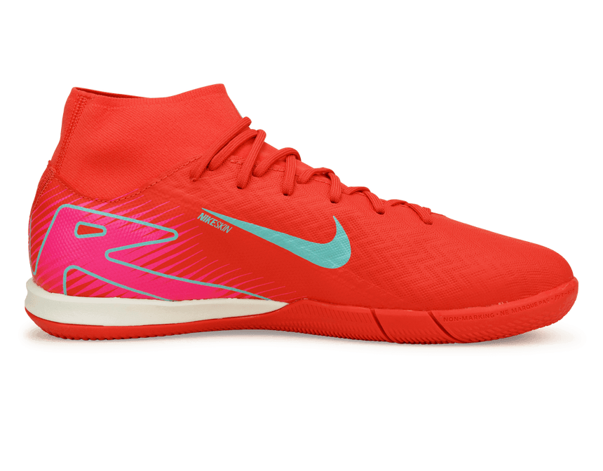Nike Men's Zoom Mercurial SuperFly 10 Academy IC Ember Glow/Aurora Green Side