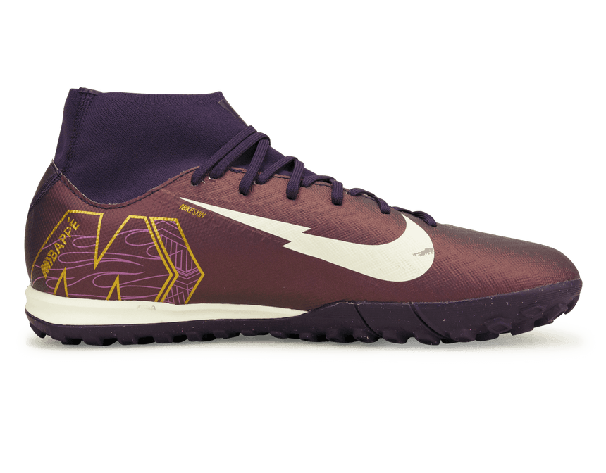 Nike Men's Zoom Mercurial Superfly 10 Academy KM TF Grand Purple/Pale Ivory Side