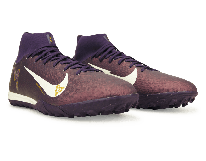 Nike Men's Zoom Mercurial Superfly 10 Academy KM TF Grand Purple/Pale Ivory Together