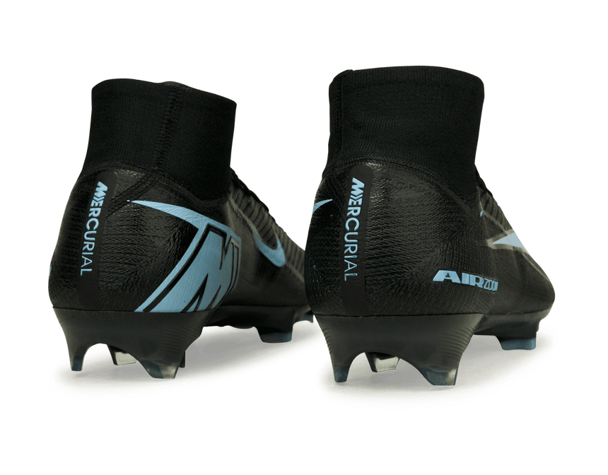 Nike Men's Zoom Mercurial Superfly 10 Elite FG  Black/Ice Blue Rear