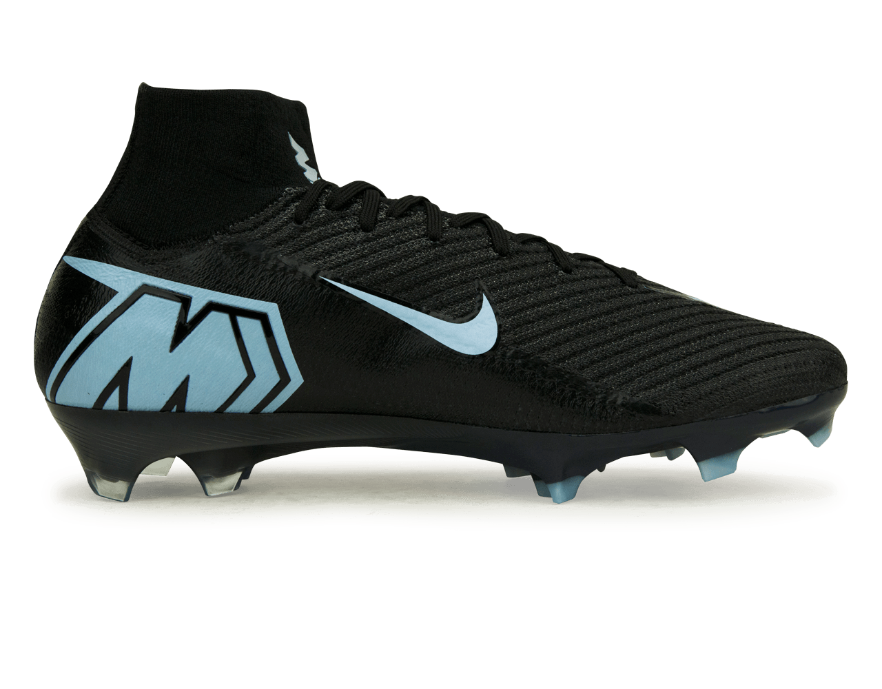 Nike Men's Zoom Mercurial Superfly 10 Elite FG Black/Ice Blue