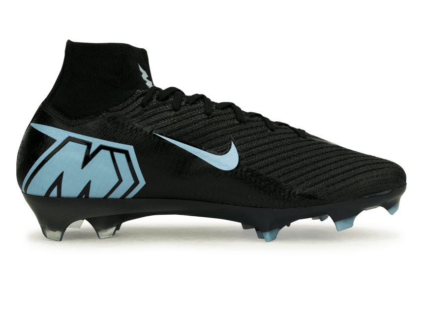 Nike Men's Zoom Mercurial Superfly 10 Elite FG  Black/Ice Blue Side
