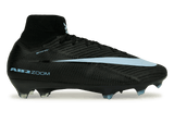 Nike Men's Zoom Mercurial Superfly 10 Elite FG  Black/Ice Blue