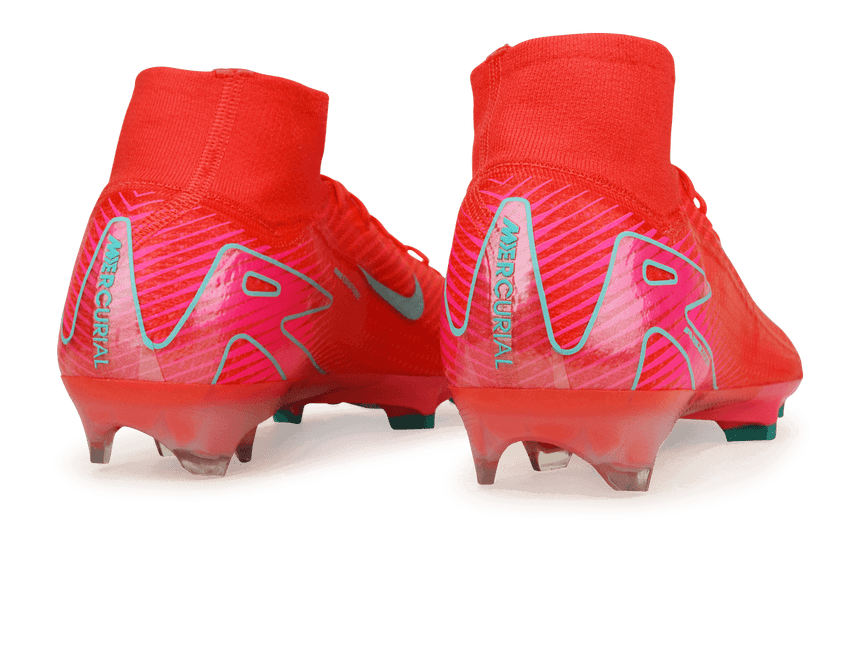 Nike Men's Zoom Mercurial Superfly 10 Elite FG Ember Glow/Aurora Green Rear