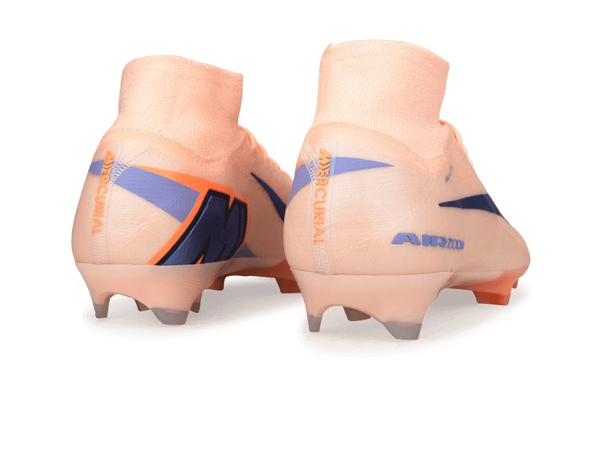 Nike Men's Zoom Mercurial Superfly 10 Elite FG LV8 Soccer Cleats Crimson Tint/Royal Pulse Heel