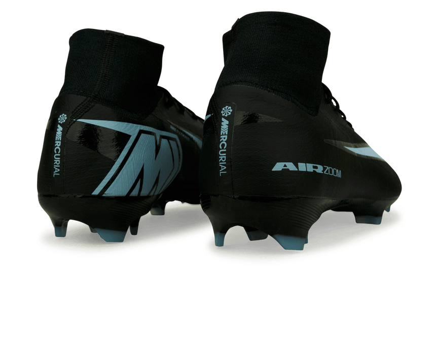 Nike Men's Zoom Mercurial Superfly 10 Pro FG Black/Ice Blue Rear
