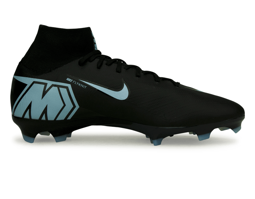 Nike Men's Zoom Mercurial Superfly 10 Pro FG Black/Ice Blue Side