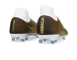 Nike Men's Zoom Mercurial Superfly 11 Academy Kylian Mbappe FG/MG Metallic Gold/Green Heel