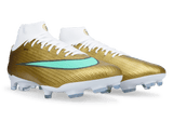 Nike Men's Zoom Mercurial Superfly 11 Academy Kylian Mbappe FG/MG Metallic Gold/Green Pair