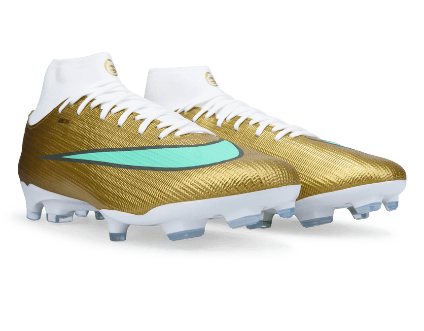 Nike Men's Zoom Mercurial Superfly 11 Academy Kylian Mbappe FG/MG Metallic Gold/Green Pair