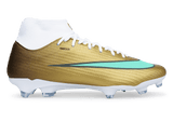 Nike Men's Zoom Mercurial Superfly 11 Academy Kylian Mbappe FG/MG Metallic Gold/Green