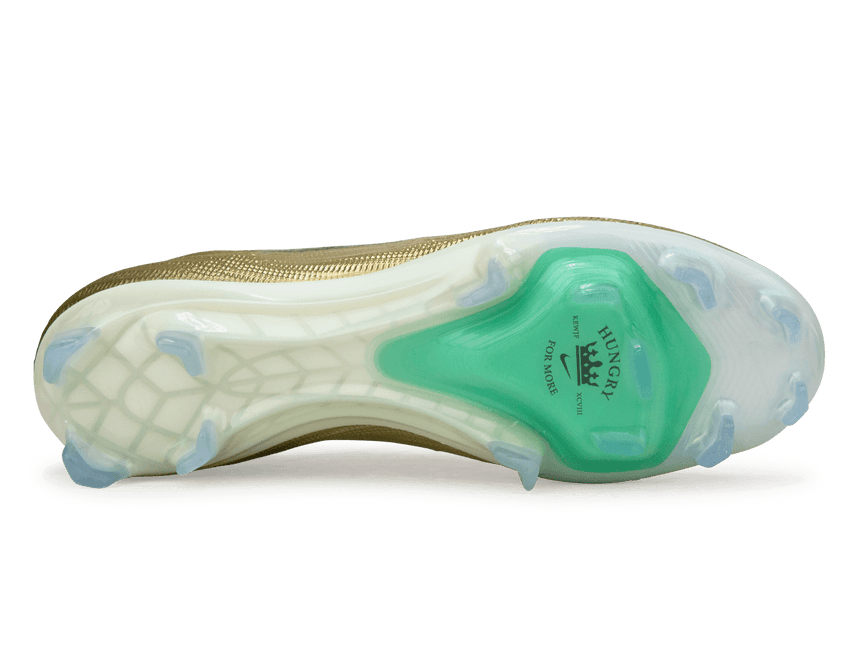 Nike Men's Zoom Mercurial Superfly 11 Elite Kylian Mbappe FG Metallic Gold/Green Glow Bottom