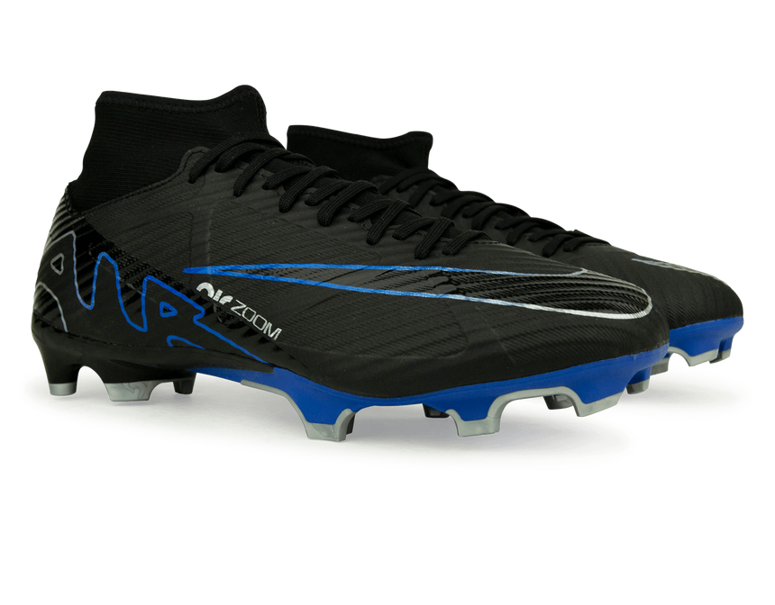 Nike Men's Zoom Mercurial Superfly 9 Academy FG/MG Black/Blue Together