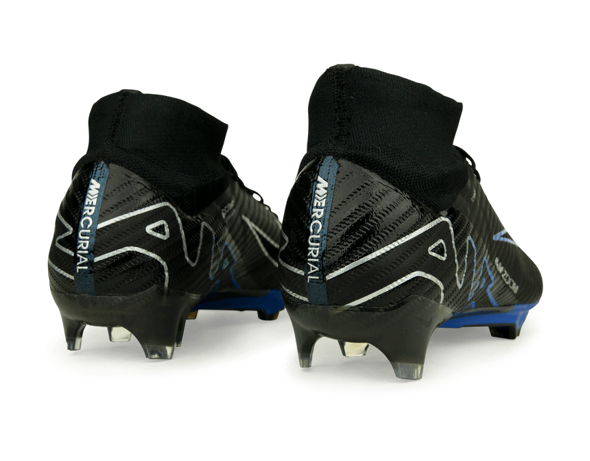 Nike Men's Zoom Mercurial Superfly 9 Elite FG Black/Blue Rear