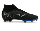 Nike Men's Zoom Mercurial Superfly 9 Pro FG Black/Blue Side