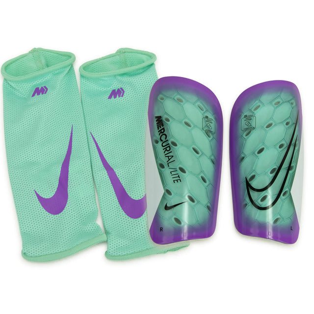 Protège tibias Nike Mercurial Lite turquoise violet sur
