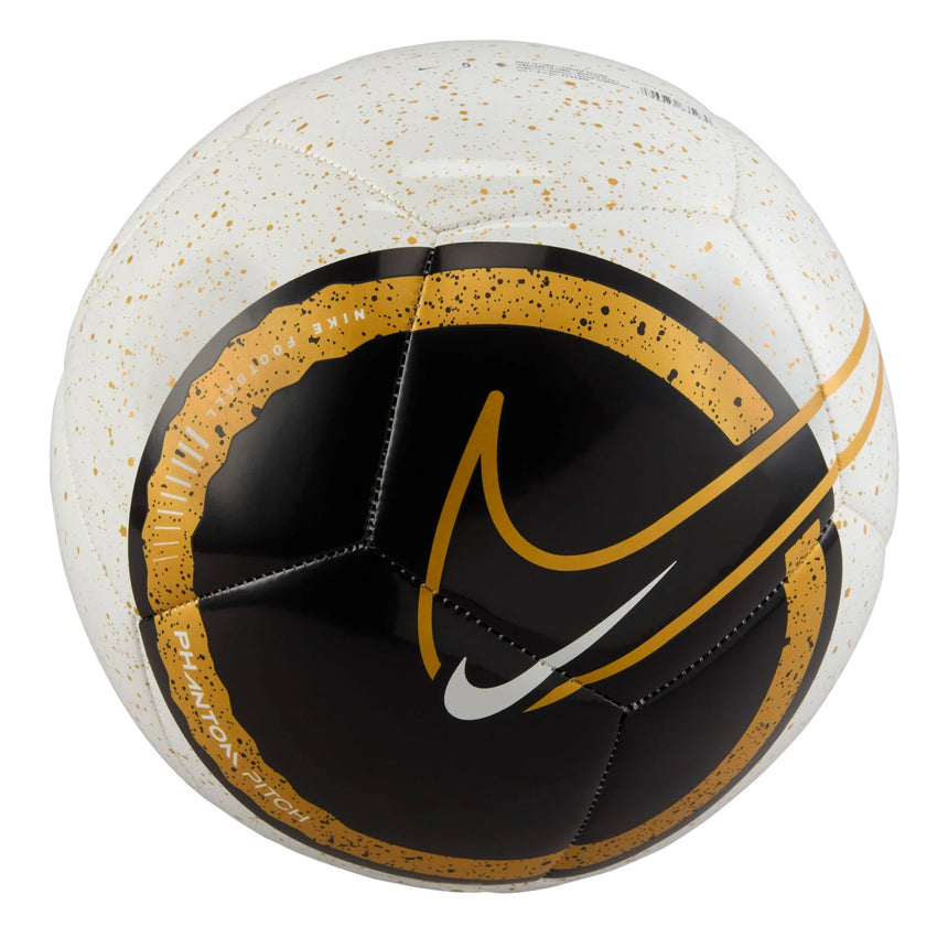 Nike Phantom Pitch Ball White/Black/Gold Front
