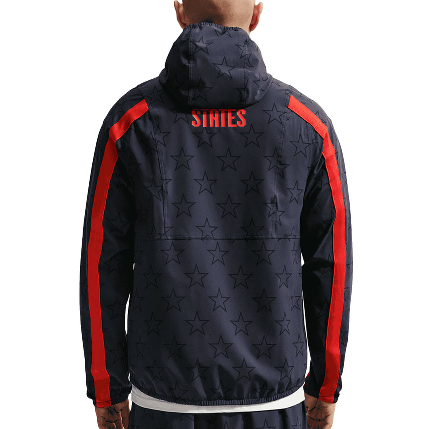 Nike USA Men's Energy Woven Jacket  Dark Obsidian/University Red Back
