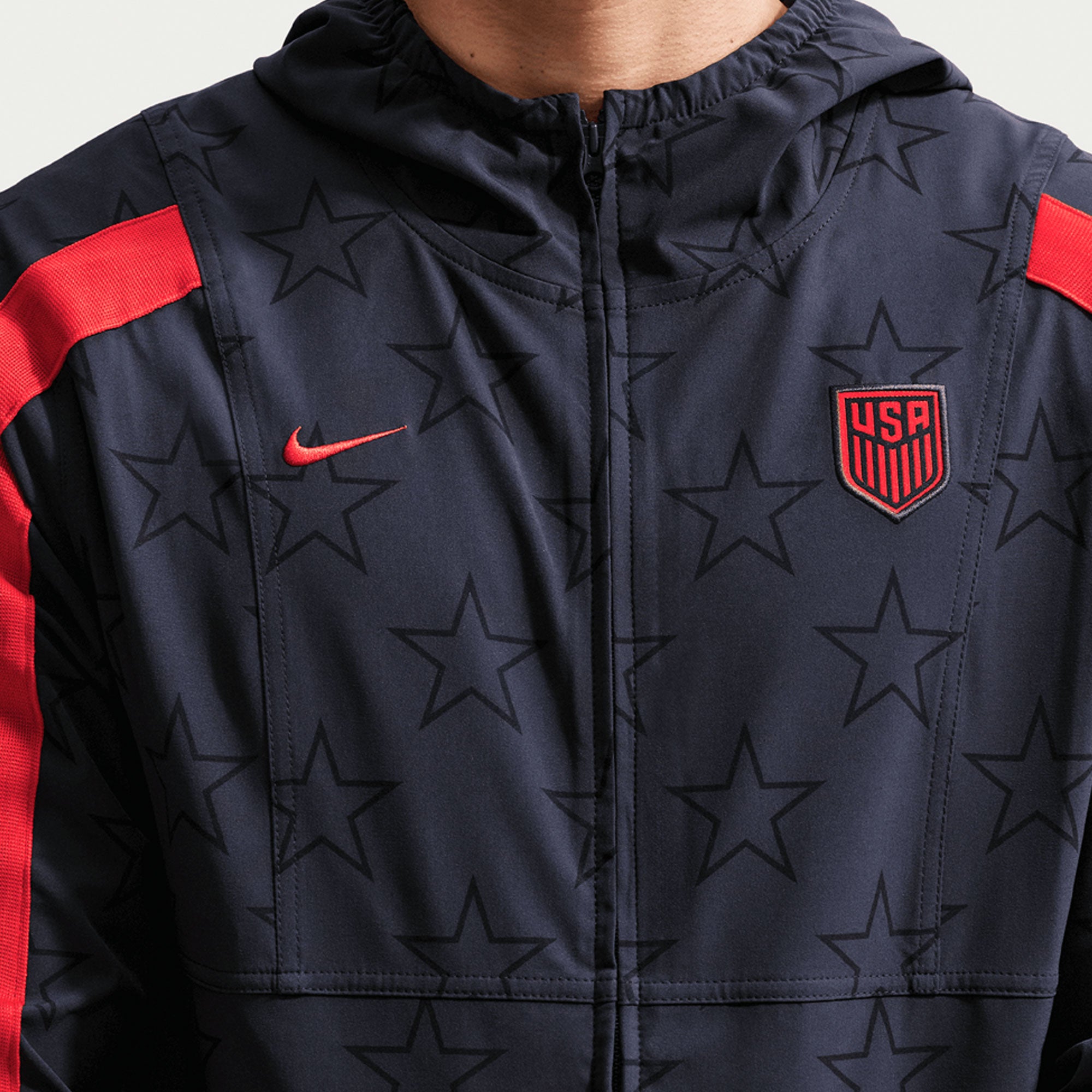 Nike USA Men's Energy Woven Jacket Dark Obsidian/University Red
