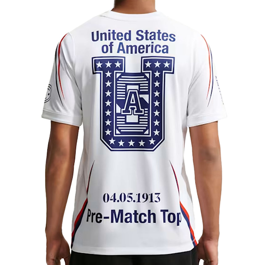 Nike USA Men's Pre-Match Jersey White/Red/Blue Back