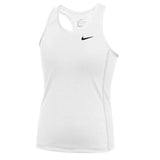 Nike Women's Dry Tank Running Sleeveless Singlet Shirt White Front