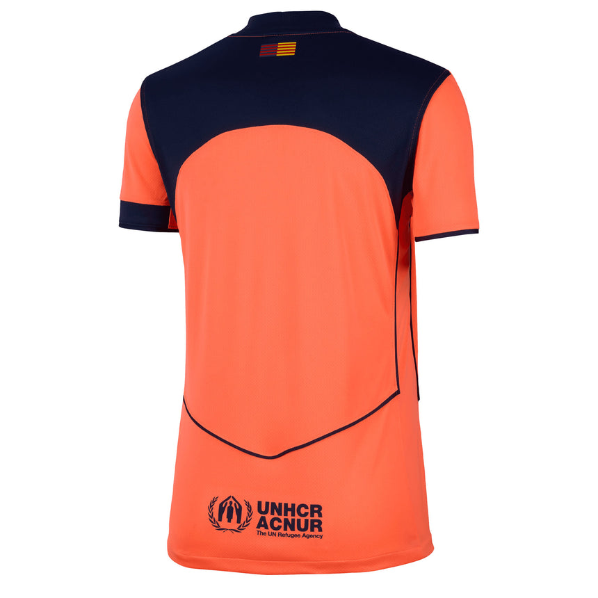 Nike Women's FC Barcelona 2025/26 Third Jersey Bright Mango/Midnight Navy Back