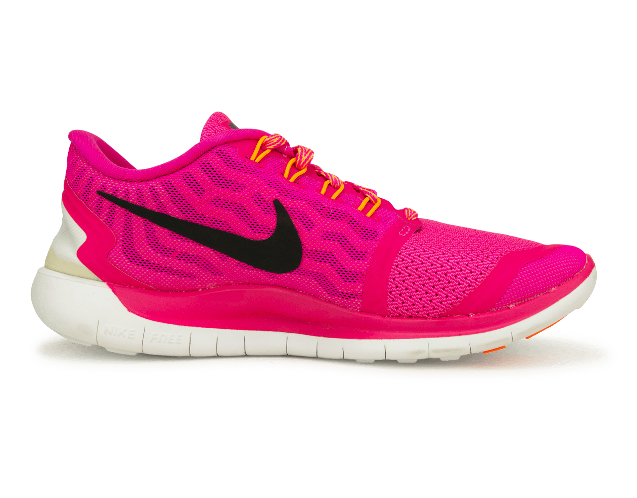 Nike Women's Free 5.0 Running Shoes Bright Pink/Black/White Side