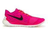 Nike Women's Free 5.0 Running Shoes Bright Pink/Black/White Side