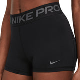Nike Women's Pro 3" Short  Black/Iron Grey Front
