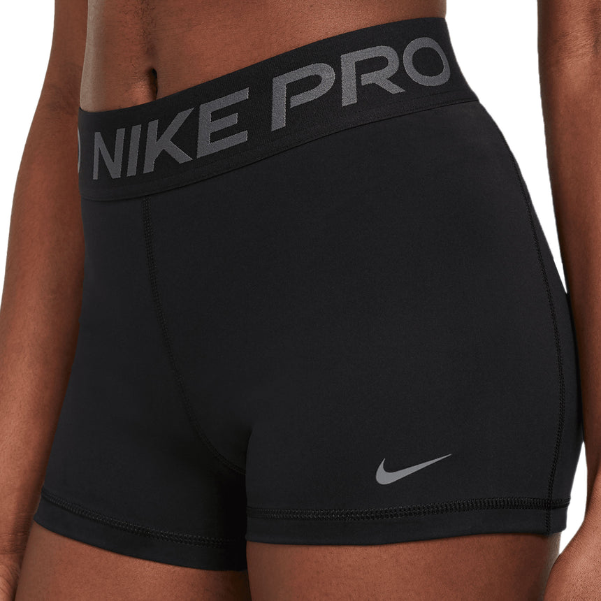 Nike Women's Pro 3" Short  Black/Iron Grey Front
