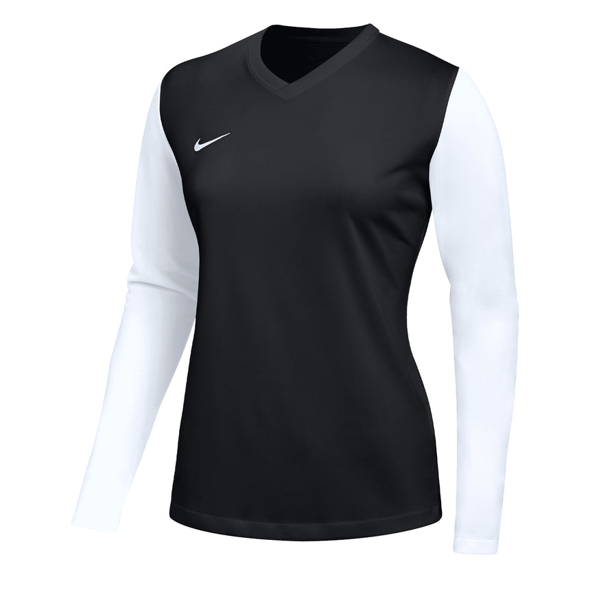 Nike Women's Tiempo Premier II Long Sleeve Jersey Black/White Front