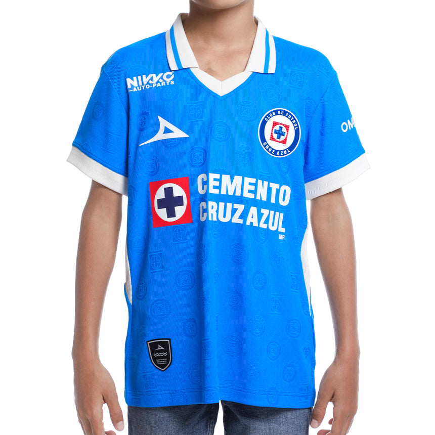 Pirma Cruz Azul Kids Home Authentic 2026/27 Jersey Royal Blue Front