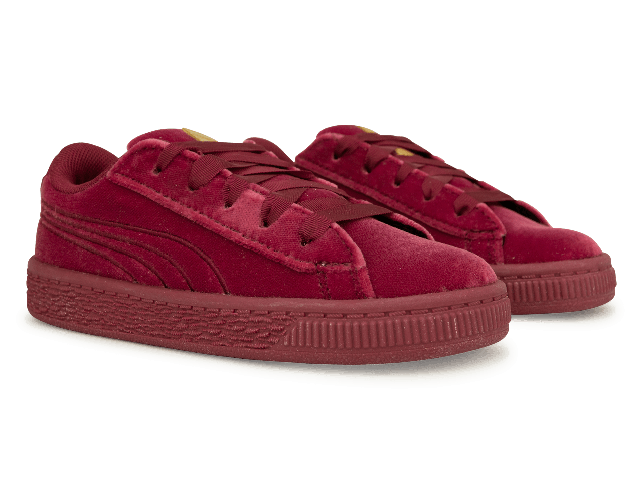 PUMA Kids Basket Classic Velour Red Gold
