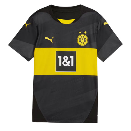 PUMA Kids Borussia Dortmund 2024/25 Away Jersey Black/Faster Yellow Front