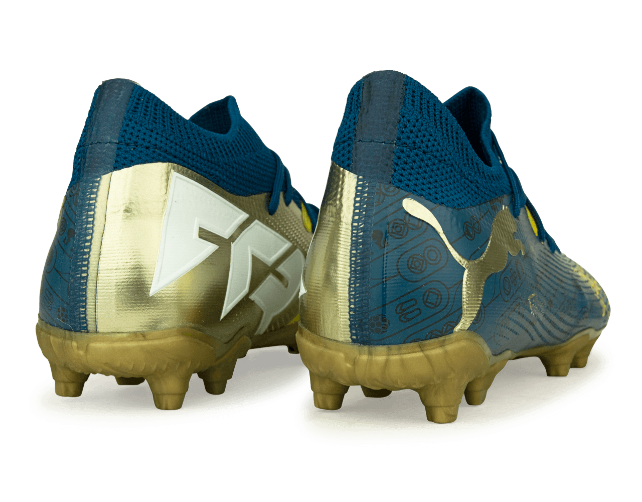 PUMA x Neymar JR Kids Future 7 Match BNA FG AG Blue Yellow Green Gold Azteca Soccer