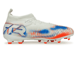 PUMA Kids Future 8 Match FG/AG White/Black/Glowing Red Side
