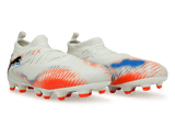 PUMA Kids Future 8 Match FG/AG White/Black/Glowing Red