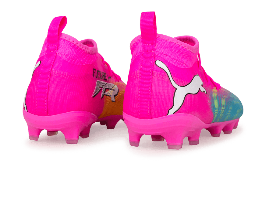PUMA Kids Future 9 Match FG/AG Poison Pink/Sun Stream Rear