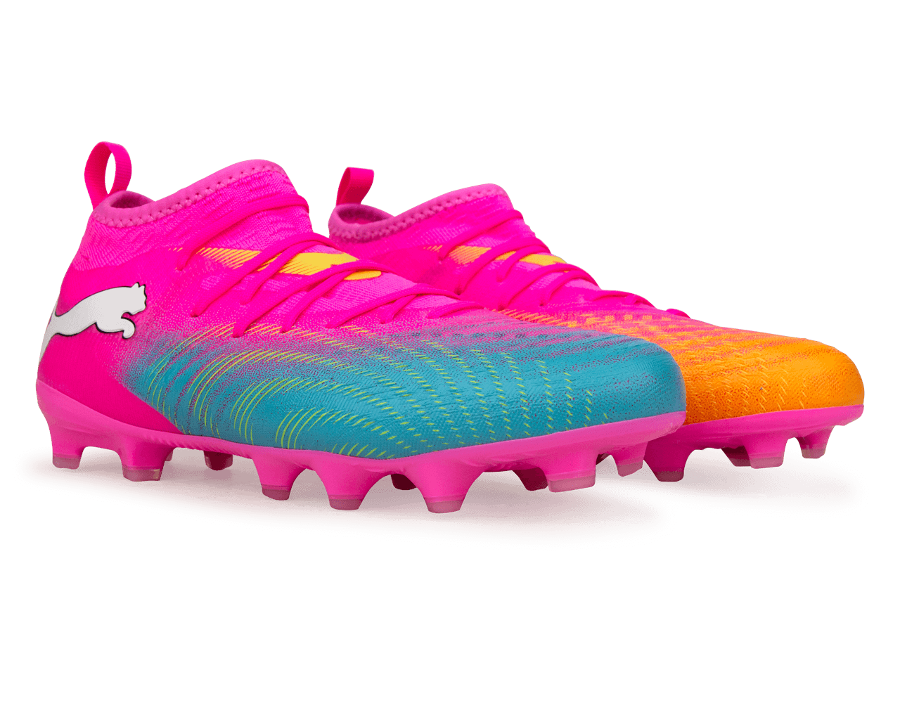 PUMA Kids Future 9 Match FG/AG Poison Pink/Sun Stream – Azteca Soccer