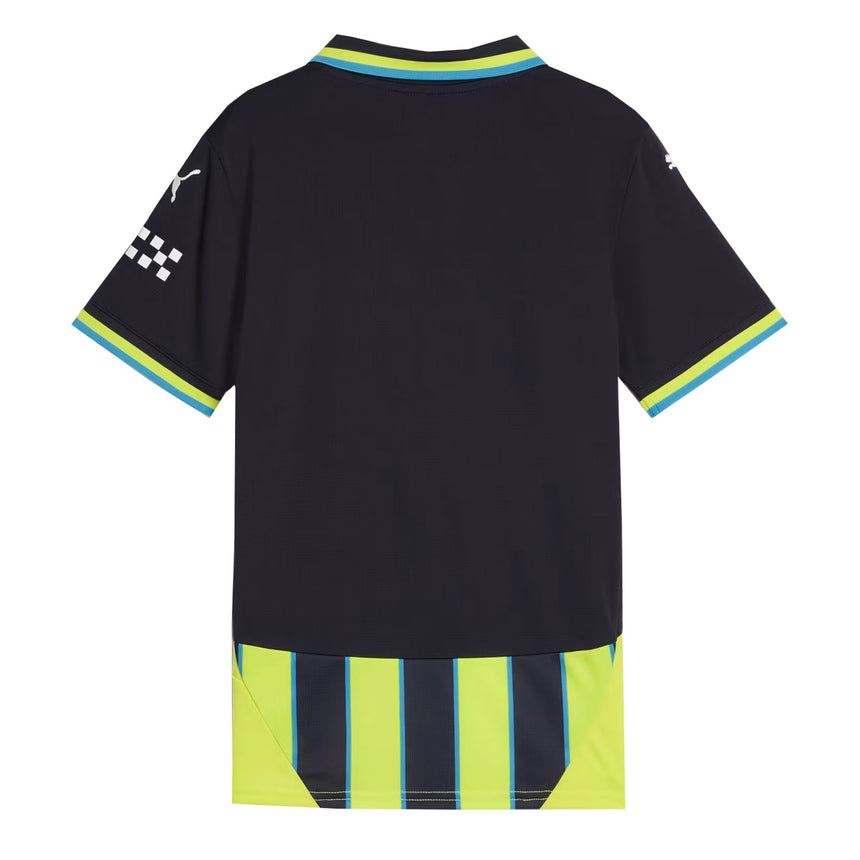 PUMA Kids Manchester City 2024/25 Away Jersey Yellow Glow/Navy Back
