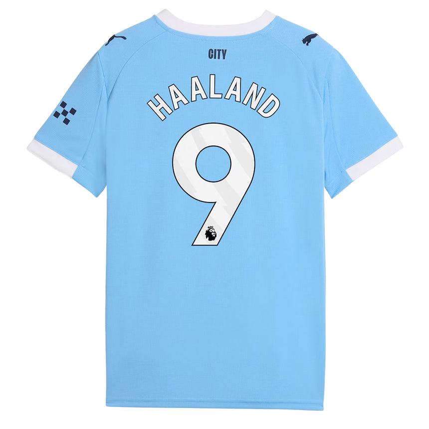 PUMA Kids Manchester City 2025/26 Home Jersey w/ Haaland #9 Printing Back