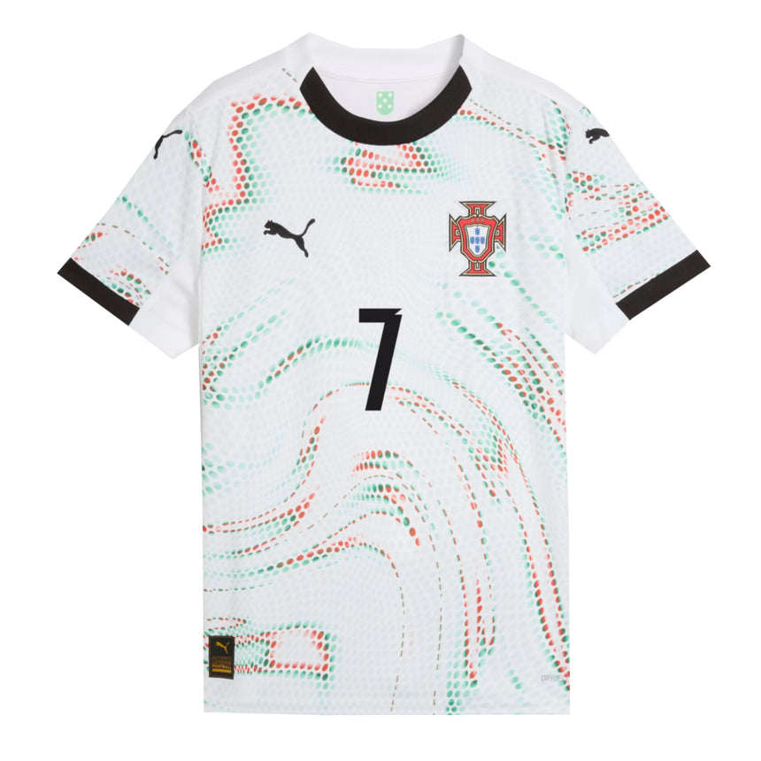 PUMA Kids Portugal 2025/26 Away Jersey w/ Ronaldo #7 Printing Front