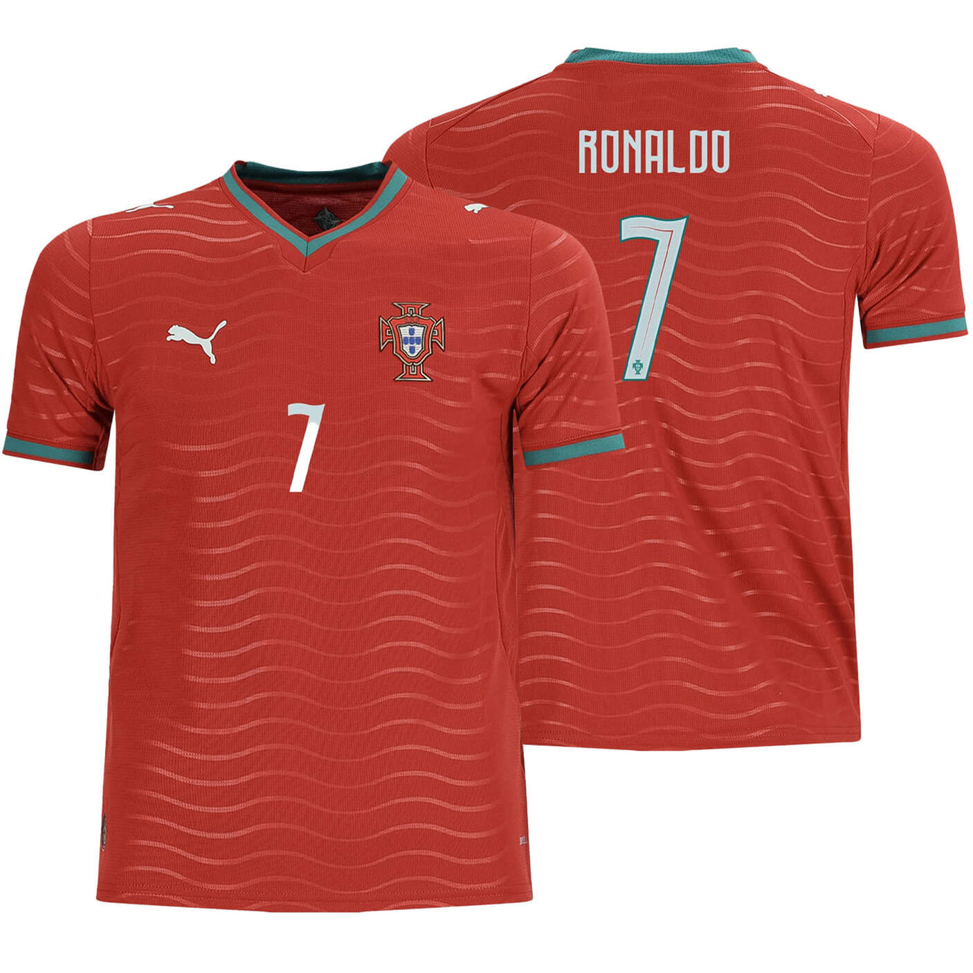 PUMA Kids Portugal World Cup 2026 Home Jersey w/ Ronaldo #7 Printing Both