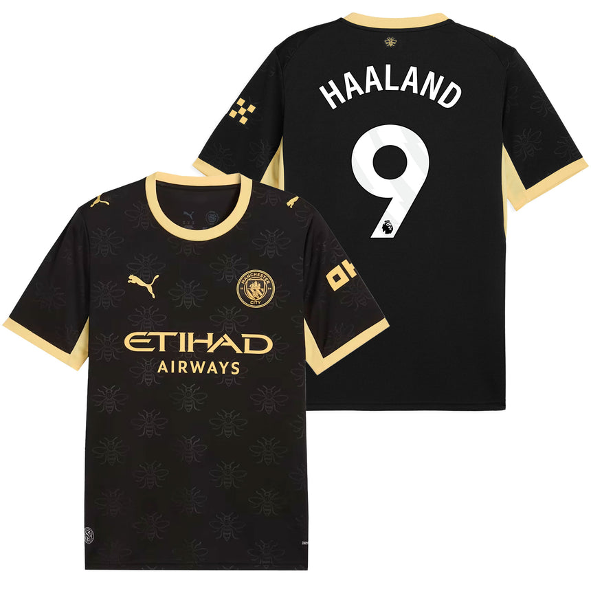 PUMA Manchester City Men's Away Stadium 2026/27 Jersey w/ Haaland #9 Black Both