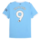 PUMA Manchester City Men's Home Stadium 2025/26 Jersey w/ Haaland #9 Back