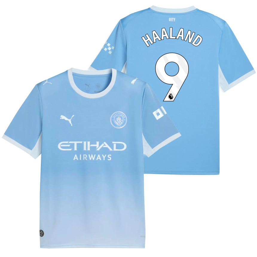 PUMA Manchester City Men's Home Stadium 2026/27 Jersey w/ Haaland #9  Light Blue Both