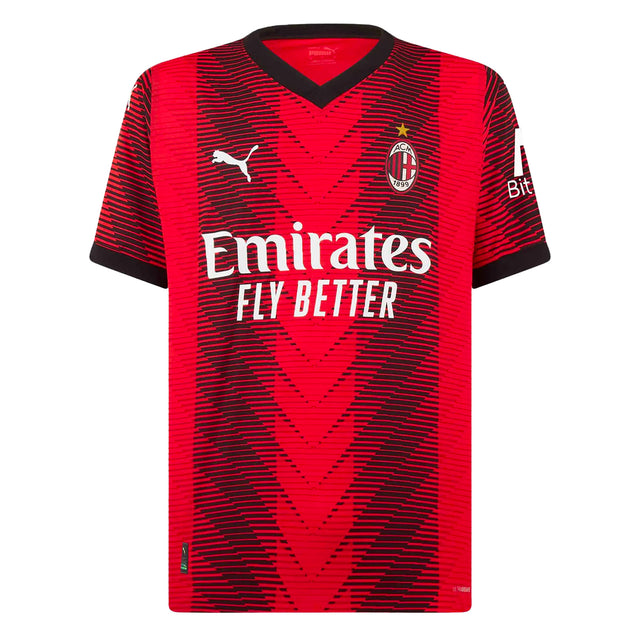 PUMA Men's AC Milan 2023/24 Authentic Home Jersey Red/Black. Front