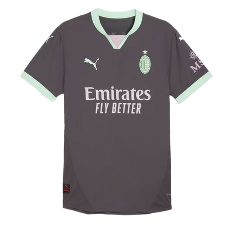 PUMA Men's AC Milan 2024/25 Authentic Third Jersey Shadow Grey/Fresh Mint Front