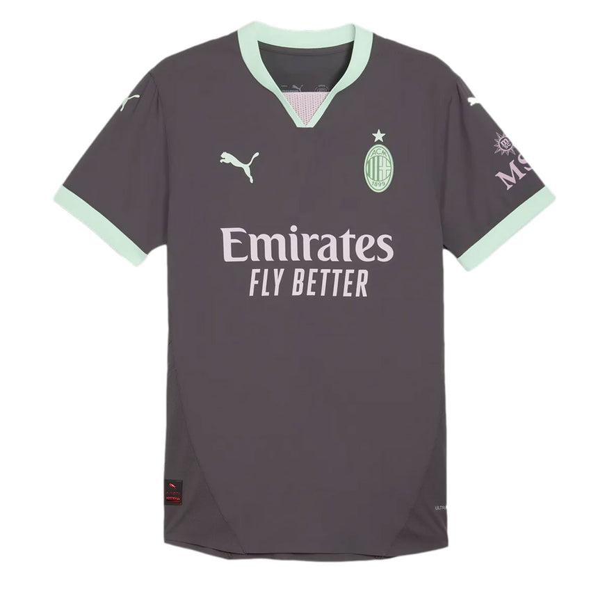 PUMA Men's AC Milan 2024/25 Authentic Third Jersey Shadow Grey/Fresh Mint Front