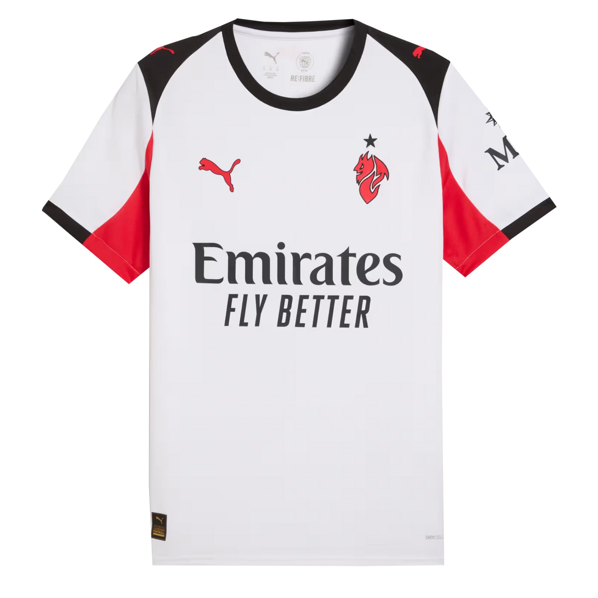 S Puma サッカーシャツ Mサイズ ホワイト/レッド/ブラック PUMA Men's AC Milan 2025/26 Away Jersey White/Black/Red – Azteca